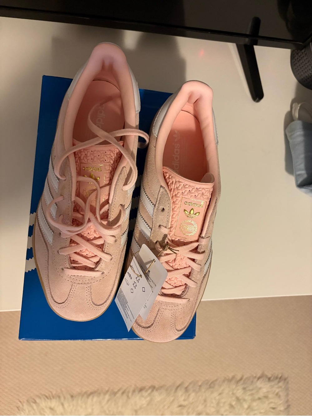 adidas Pink Suede Gazelle Sneakers with White Stripes - Picture 3 of 4